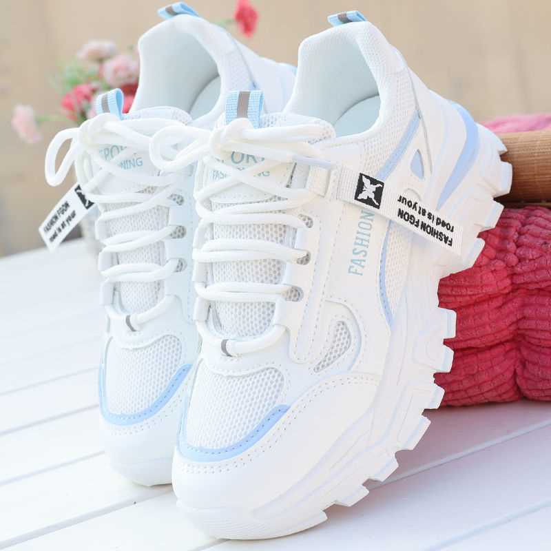 Damen modische Chunky Sneakers mit atmungsaktivem Mesh-Obermaterial und verstärkter Sohle Drune