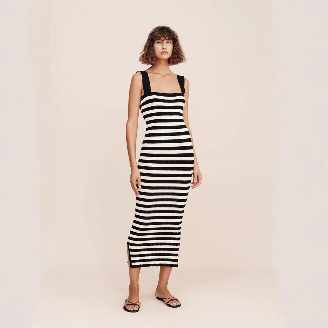 Damen Maxikleid mit gestreiftem Design Drune