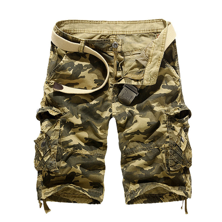 Herren Camo Cargo-Shorts mit mehreren Taschen und verstellbarem Bund Drune