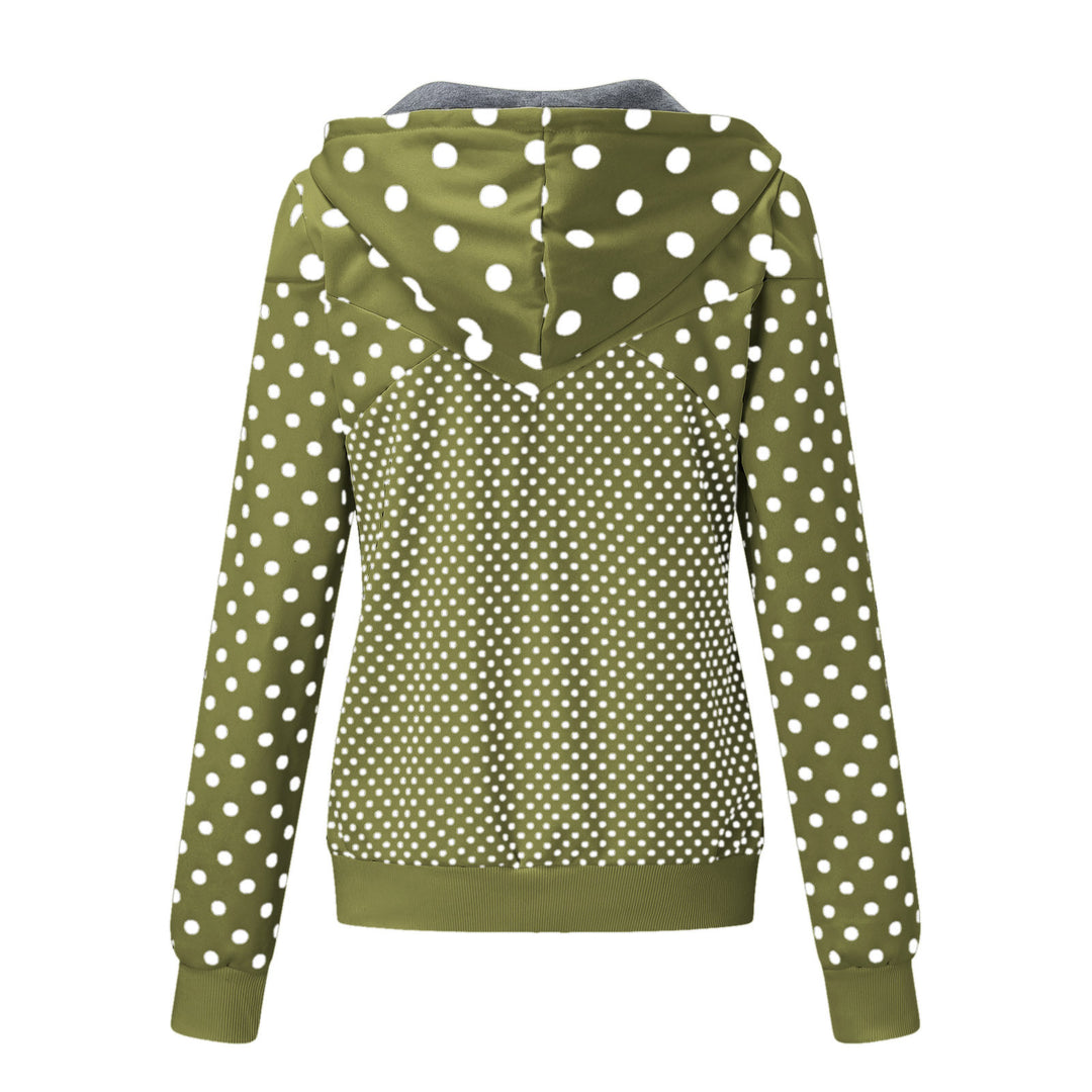 Damen Sportliche Kapuzenjacke mit verspieltem Punkte-Muster Drune