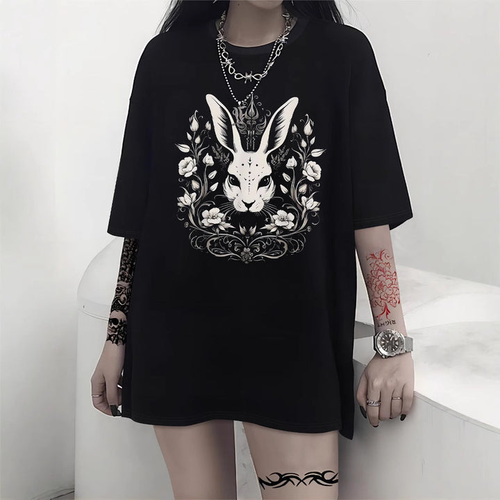 Damen Oversized T-Shirt mit dekorativem Schleifenmotiv Drune