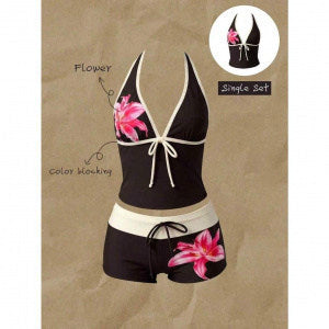 Damen Tankini mit modischem Punktmuster und verstellbarem Halter Drune