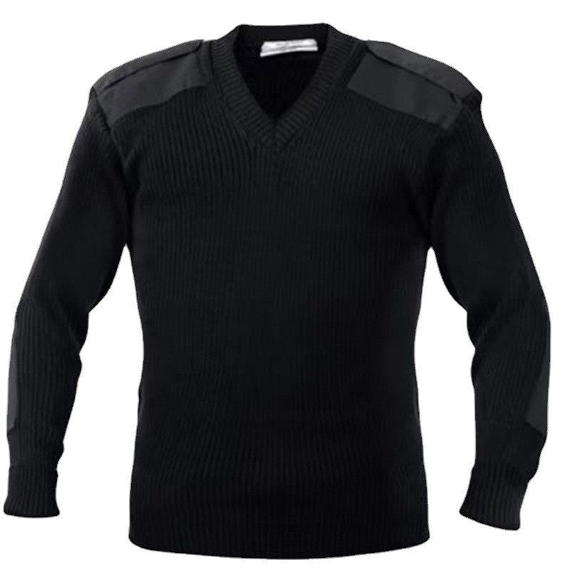 Herren Strickpullover mit V-Ausschnitt und dekorativen Schulterdetails Drune