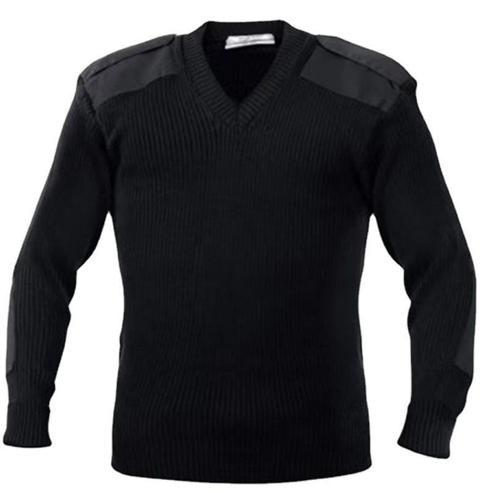 Herren Strickpullover mit V-Ausschnitt und dekorativen Schulterdetails Drune