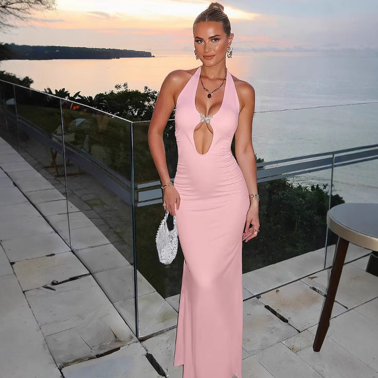 Damen Glamouröses Maxikleid mit extravaganten Cut-Out-Details Drune