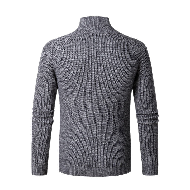 Herren nan schlanker Zip-Cardigan aus Merino-Mix mit Rippstruktur und Raglanärmeln Drune