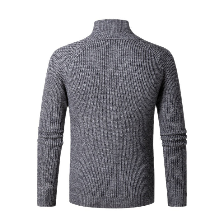 Herren nan schlanker Zip-Cardigan aus Merino-Mix mit Rippstruktur und Raglanärmeln Drune