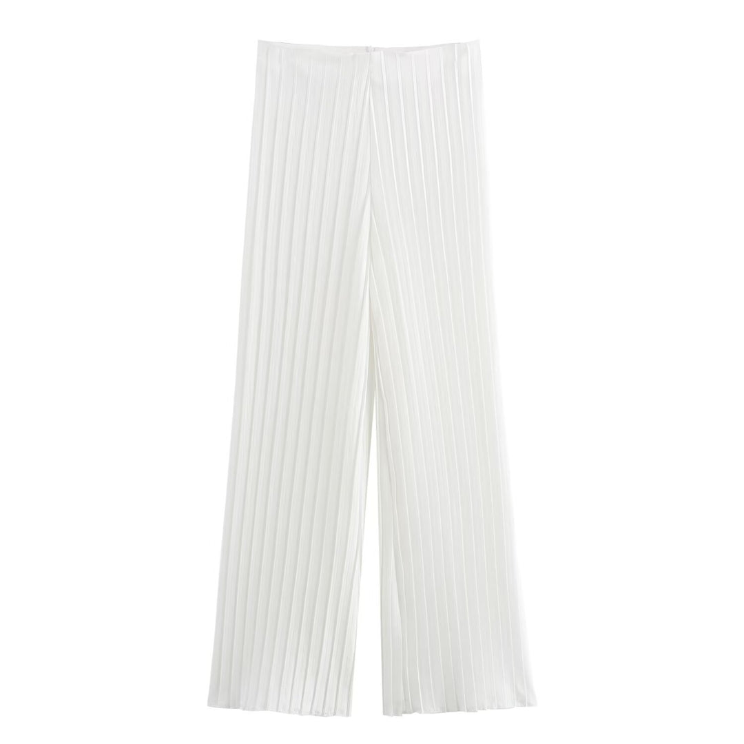 Damen Plissierte Hochwasserhose Drune