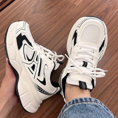 Damen Sportliche Sneakers mit atmungsaktivem Obermaterial und dämpfender Sohle Drune