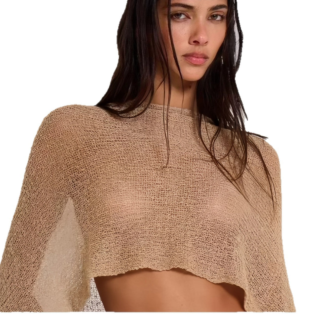 Damen Einseitiges Strickoberteil mit Rüschendetails Drune
