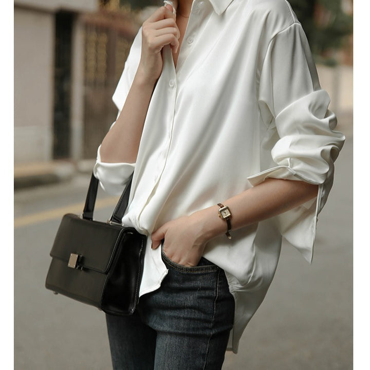 Damen Klassische Bluse mit modernem Oversized-Schnitt und elegantem Kragen Drune