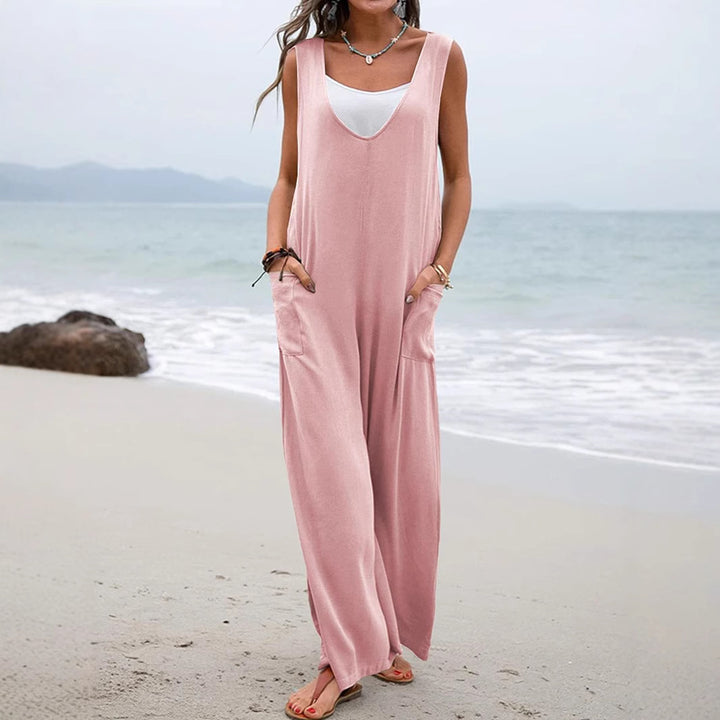 Damen lässiger Jumpsuit mit weitem Schnitt und praktischen Taschen Drune