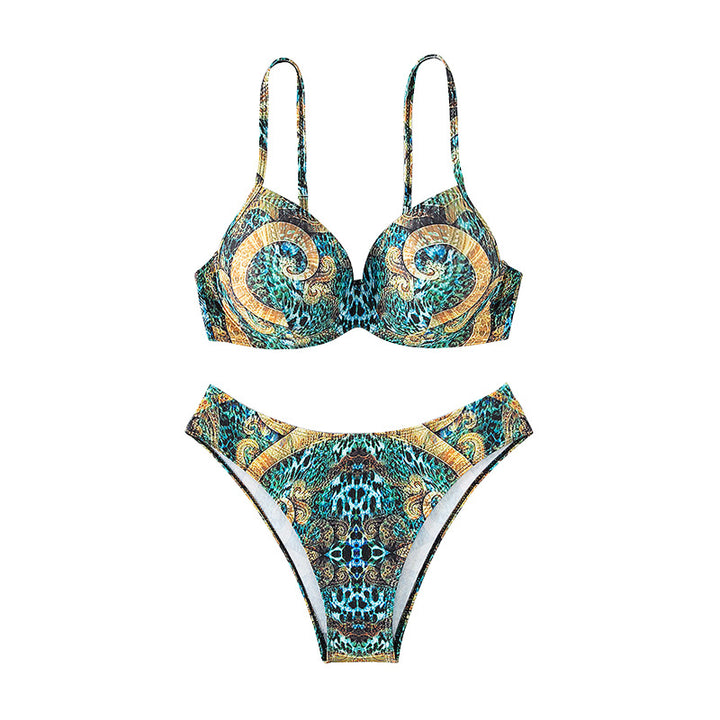 Damen Designer-Bikini mit elegantem Tiermuster Drune