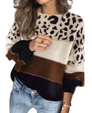 Damen kuscheliger Strickpullover mit modernem Tiermuster Drune