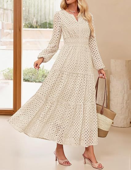 Damen Maxikleid im eleganten gehäkelten Design Drune