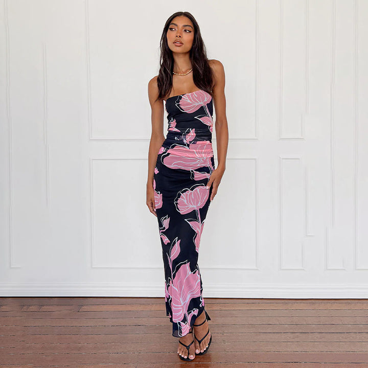 Damen Maxikleid mit raffiniertem Floral-Design und schmalem Schnitt Drune
