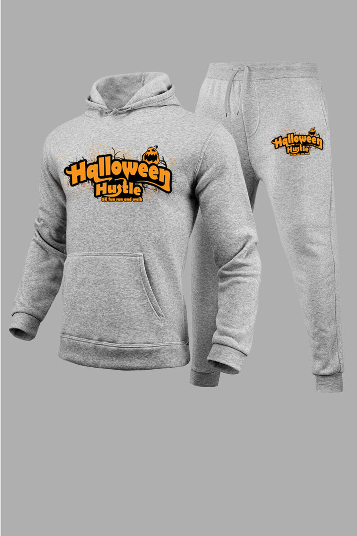 Damen Zweiteiliges Sportanzug mit Halloween-Motiv und bequemen Kängurutaschen Drune