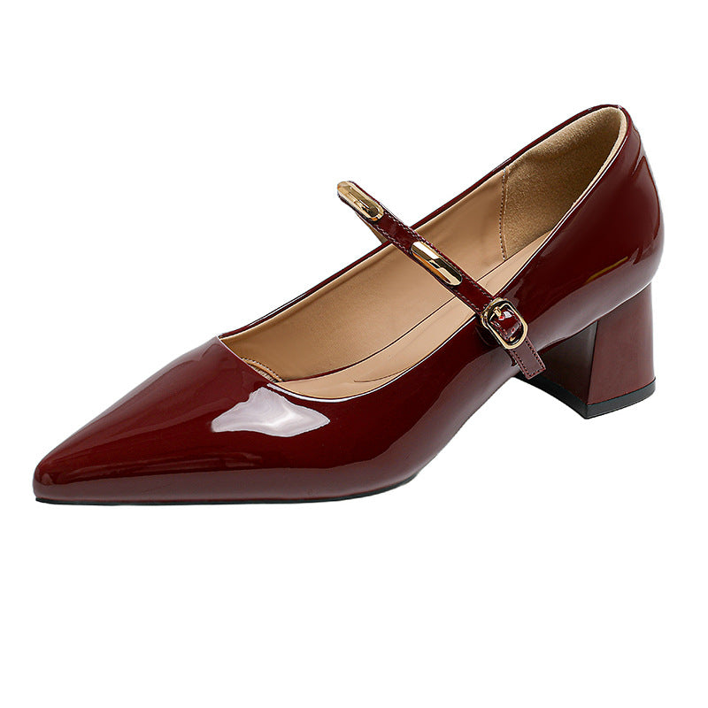 Damen Pumps mit elegantem Riemchen und komfortablem Blockabsatz Drune