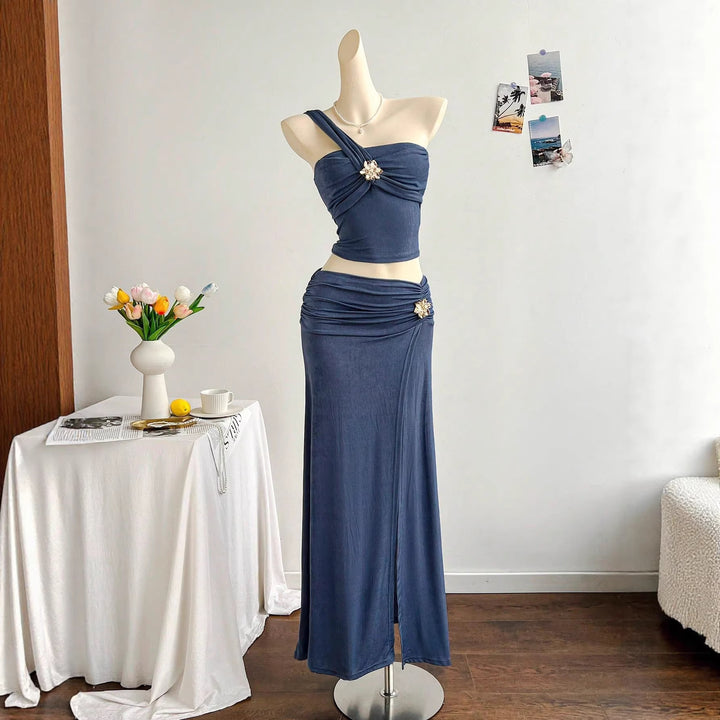 Damen elegantes Sommerkleid mit floralem Detail Drune