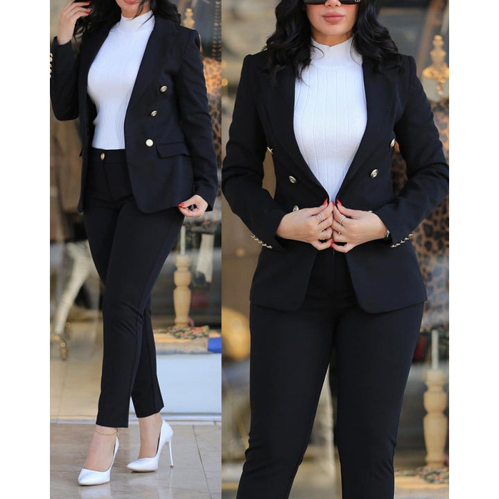 Damen Eleganter und stilvoller Blazer mit passender Hose Drune