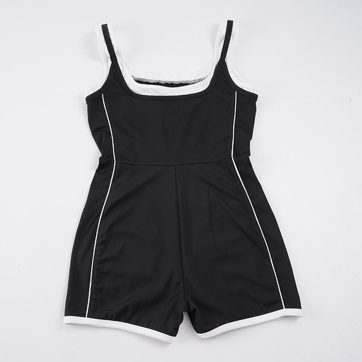 Damen Sportlicher Jumpsuit mit verstellbaren Trägern und atmungsaktiver Funktion Drune