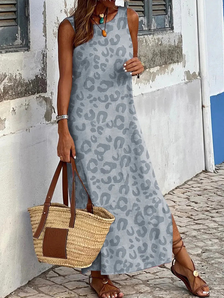 Damen Maxikleid mit modernem Leo-Print Drune