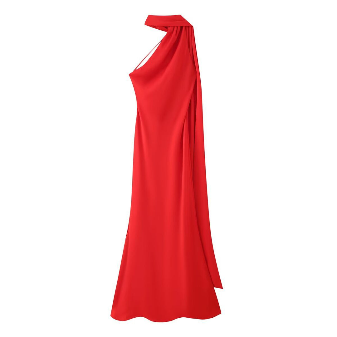 Femme Halter Neck Maxi Kleid mit seitlichem Schlitz Drune
