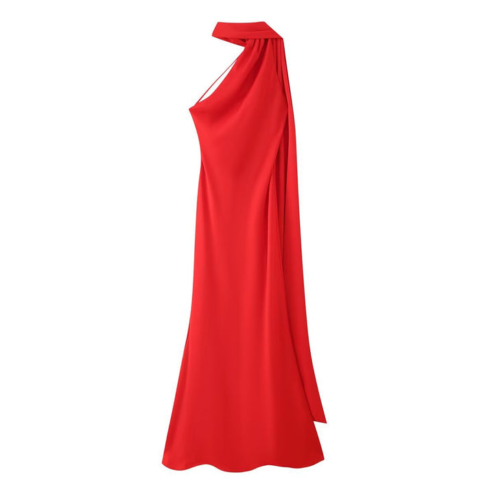 Femme Halter Neck Maxi Kleid mit seitlichem Schlitz Drune