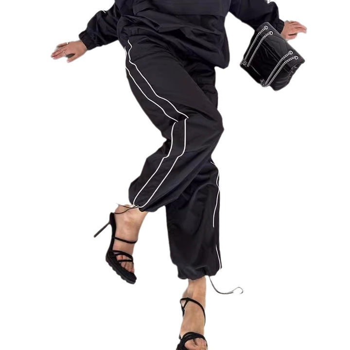 Damen Sportliches Windbreaker und Jogginghose Set Drune