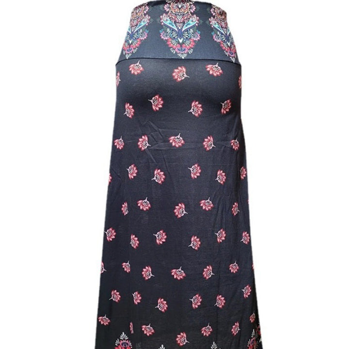 Damen nan Maxirock mit Elastikbund und Eingrifftaschen im Boho-Muster Drune