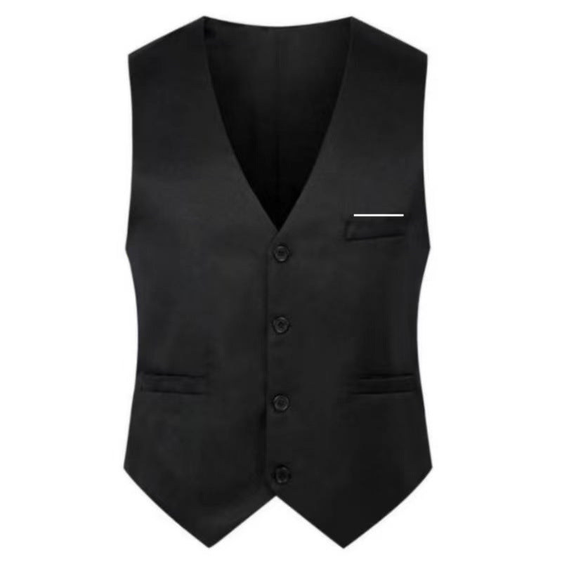 Herren nan elegante Satinweste mit V-Ausschnitt und schmal geschnittene Anzughose Drune