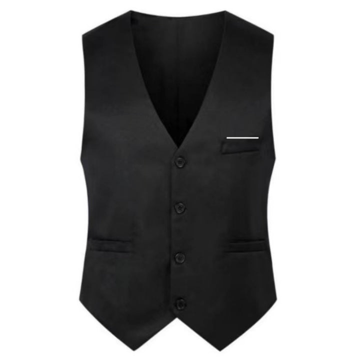 Herren nan elegante Satinweste mit V-Ausschnitt und schmal geschnittene Anzughose Drune