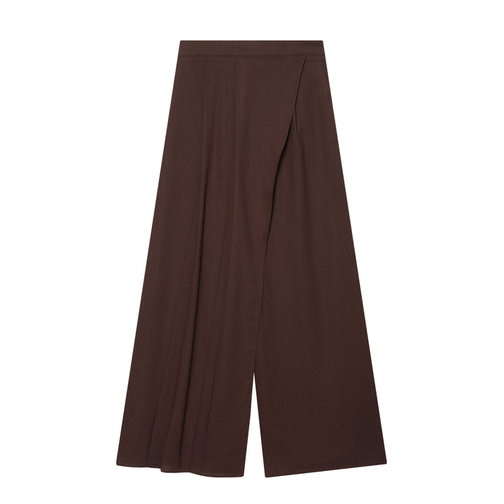 Damenweite Palazzo-Hose mit asymmetrischem Schnitt und elastischem Bund Drune