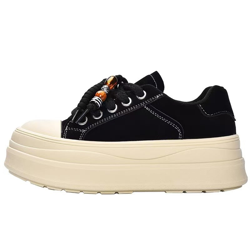 Damen Chunky Plateau-Sneaker mit dekorativen Schnürdetails Drune