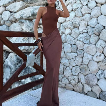 Damen Maxi-Kleid mit modischem Schnitt Drune