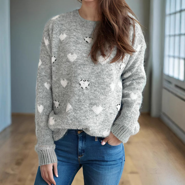 Damen kuscheliger Pullover mit herzförmigem Design und weichem Material Drune