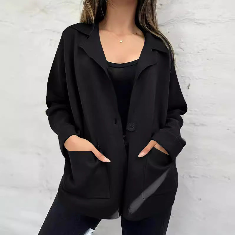 Damen oversized Blazerjacke mit praktischen Taschen und lässigem Schnitt Drune