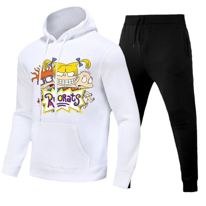 Damen Hoodie und Jogginghose Set mit kreativem Cartoon-Design Drune