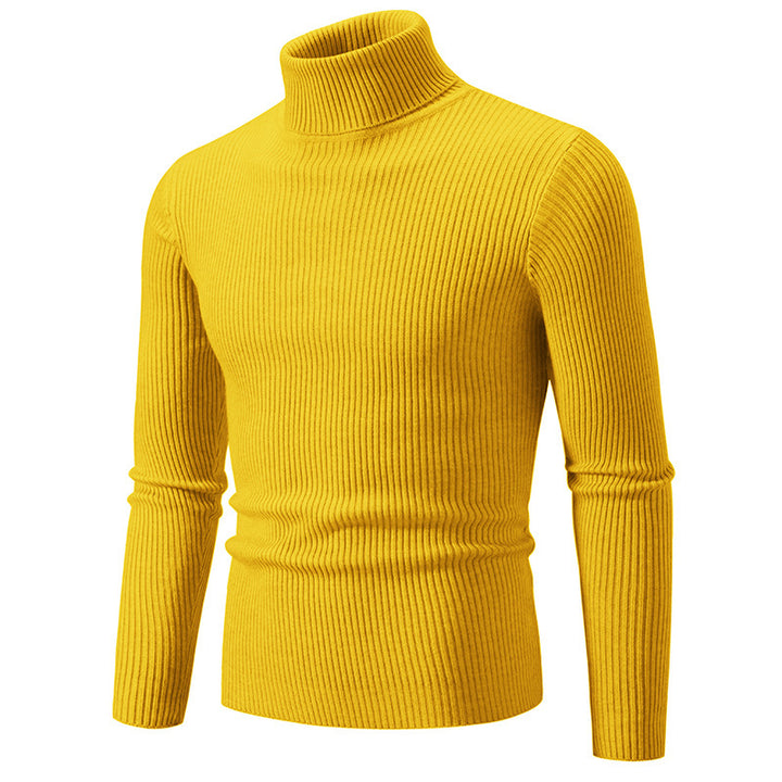 Herren modischer Rollkragenpullover mit feiner Rippstruktur Drune