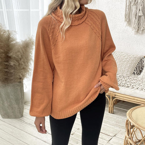 Damen Pullover mit rollkragen und strukturiertem Zopfdesign Drune