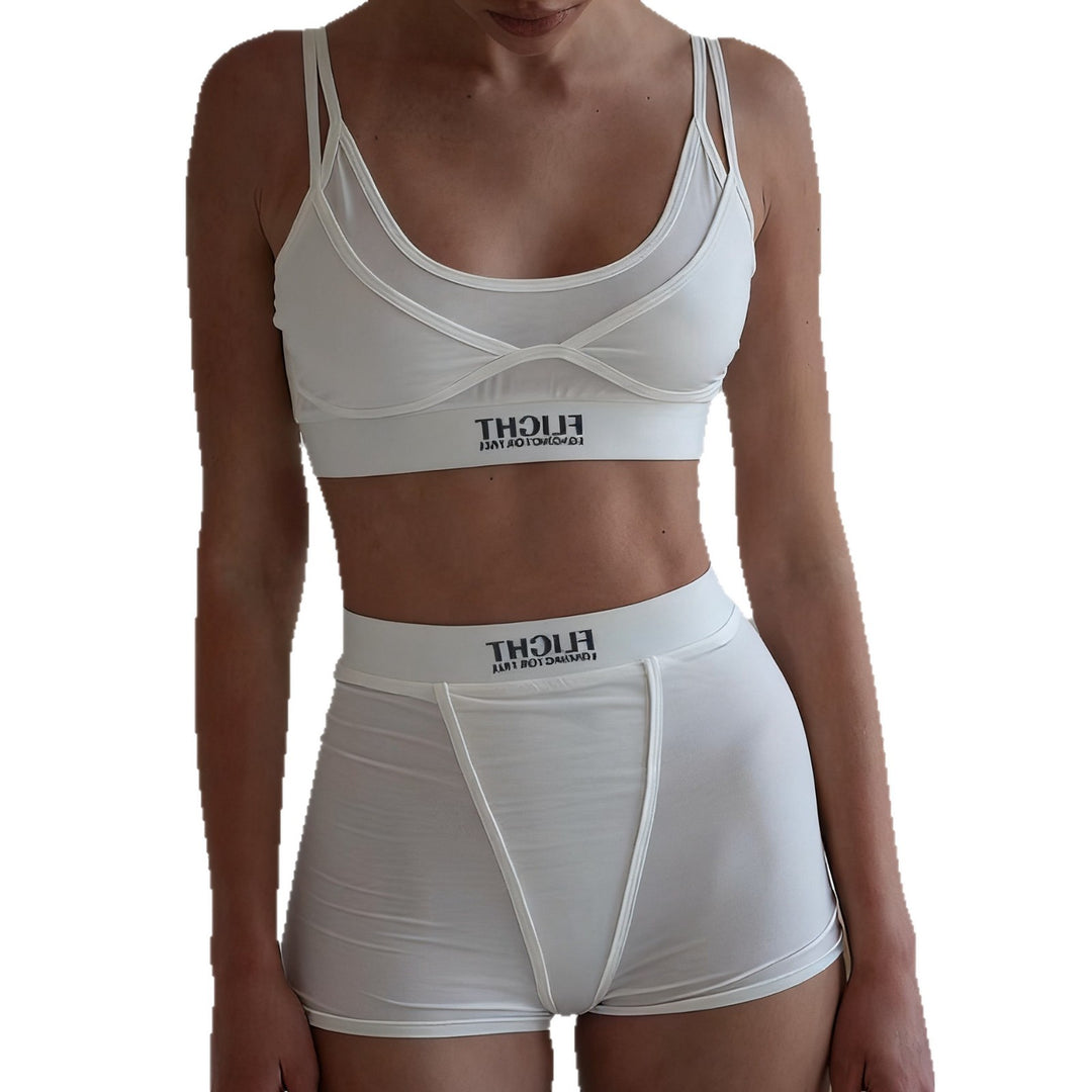 Damen Sportliches Unterwäsche-Set mit modischem Crop-Top und bequemen Shorts Drune