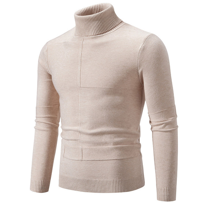 Herren eleganter Rollkragenpullover mit modernem Zopfmuster Drune