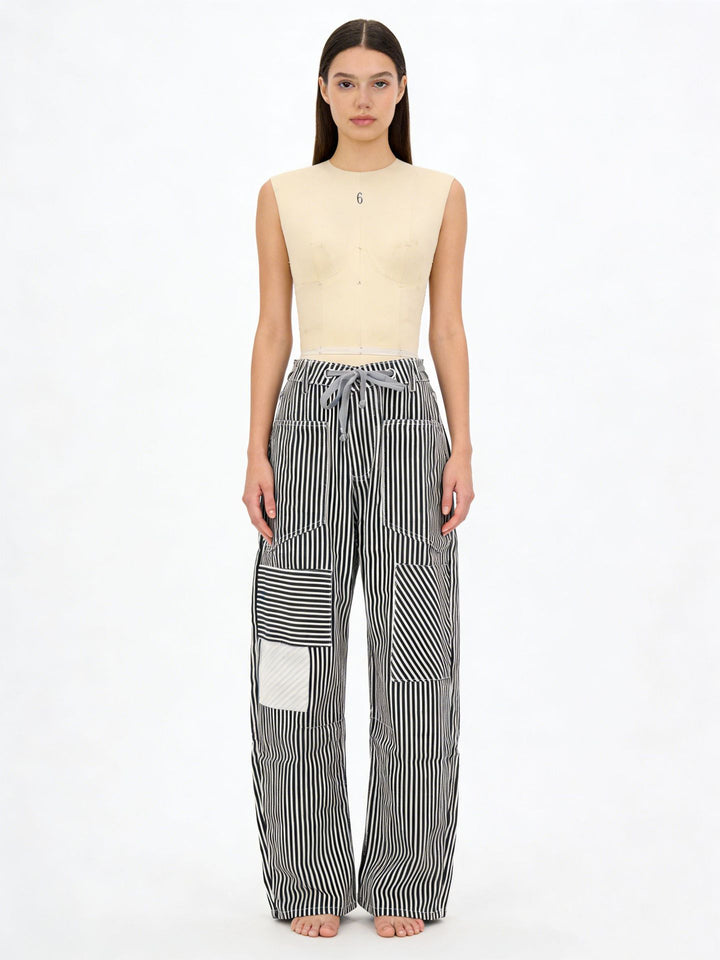 Damen weite Cargo-Hose mit praktischen Taschen und einzigartigem Design Drune
