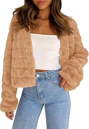 Damen Kuschelige Kurzjacke mit strukturiertem Design und weichem Innenfutter Drune