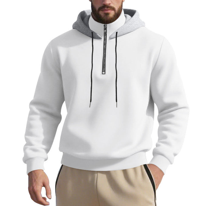 Herren sportlicher Kapuzenpullover mit halbem Reißverschluss und atmungsaktivem Stoff Drune