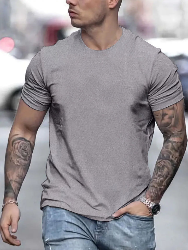 Herren lässiges T-Shirt mit strukturierter Oberfläche und bequemem Schnitt Drune