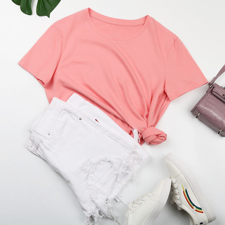 Damen Basic T-Shirt mit lässigem Schnitt und hochwertiger Baumwollqualität Drune