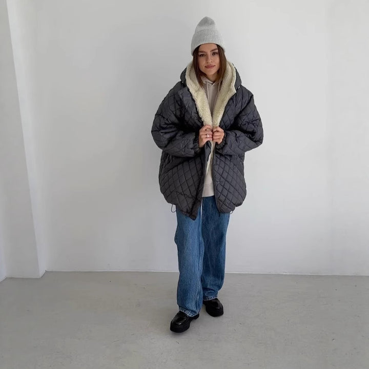 Damen Gesteppter Parka mit einem hohen Kragen und weichem Innenfutter Drune
