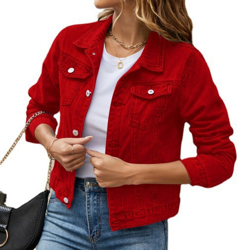 Damen Jeansjacke mit klassischem Schnitt und Taschen Drune
