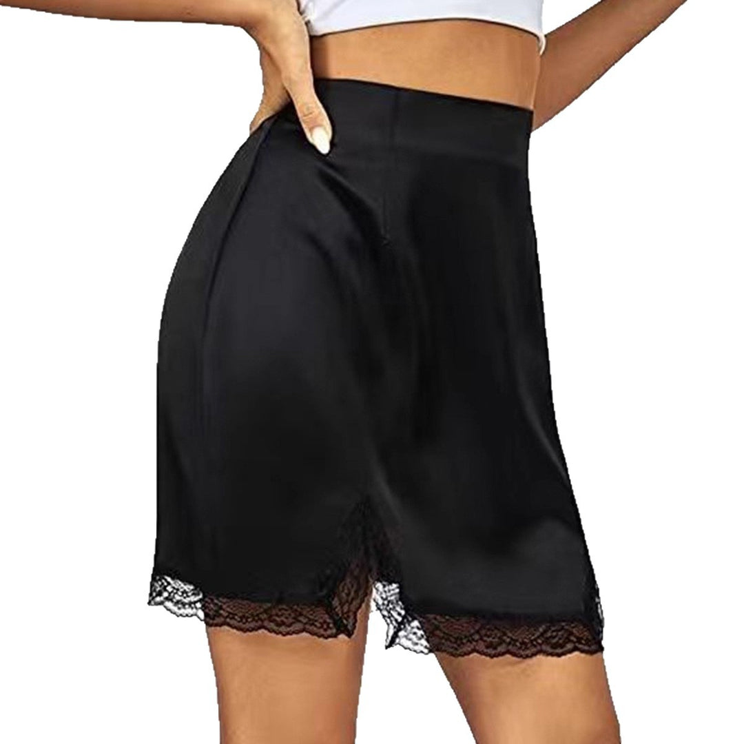 Damen Satinrock mit Spitzenbesatz Drune